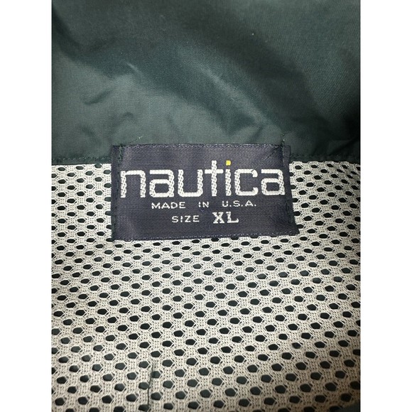 Vintage 90s Nautica made USA , Green Windbreaker Sailboat Big‎ Logo Size XL - Picture 11 of 16